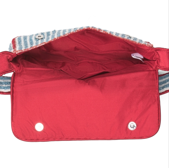 Striped Red and Blue Women's Bag - Picture 3 of 3